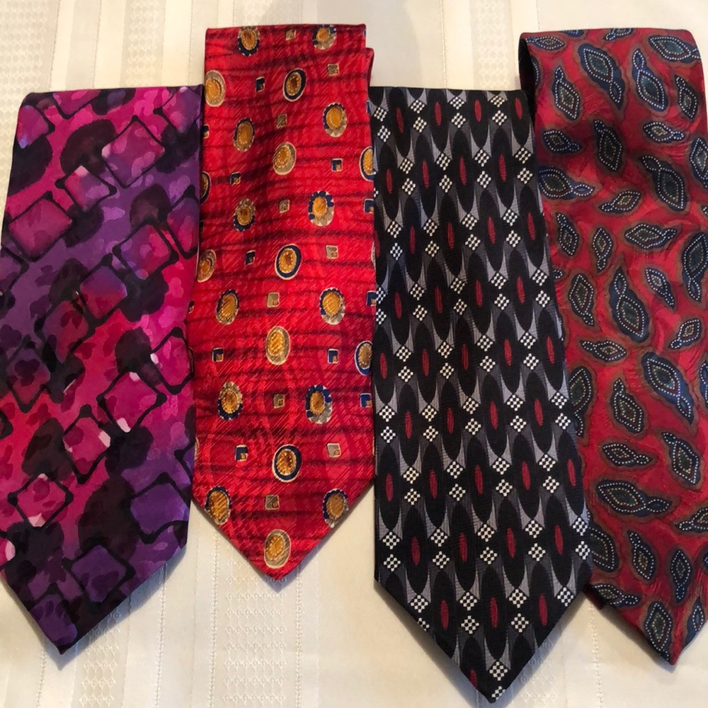 🎉HP🎉 Ties & more ties! Four asst 100% silk ties